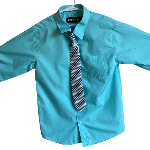 ** 2 for $20**Teen 14 regular Cotten Blend turquoise Dress
Shirt and Tie Set - Picture 2 of 9